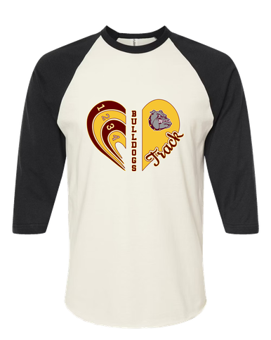 Winslow Bulldogs Heart Track Women's Baseball T-Shirt