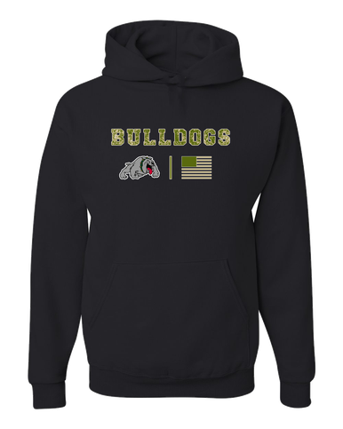 Whitefish Bulldogs Camo Flag Men's Premium Hoodie
