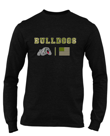 Whitefish Bulldogs Camo Flag Men's Premium LS T-Shirt