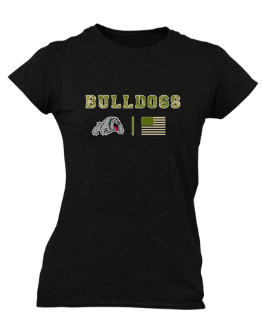 Whitefish Bulldogs Camo Flag Women's SS T-Shirt