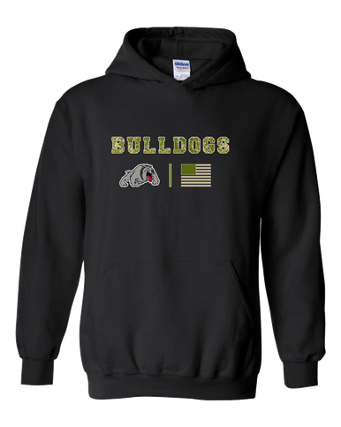 Whitefish Bulldogs Camo Flag Men's Hoodie