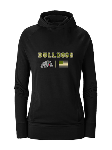 Whitefish Bulldogs Camo Flag Women's Hoodie