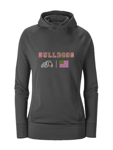 Whitefish Bulldogs Pink Camo Flag Women's Hoodie