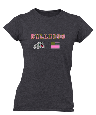 Whitefish Bulldogs Pink Camo Flag Women's SS T-Shirt