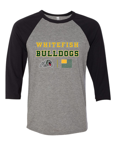 Whitefish Bulldogs Spirit Flag Men's Baseball T-Shirt