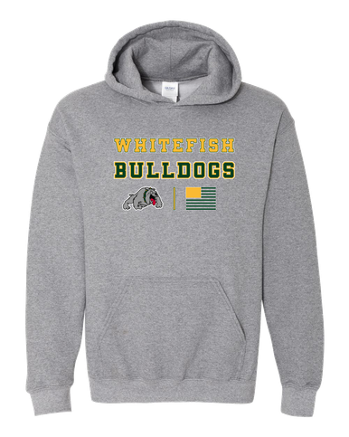 Whitefish Bulldogs Spirit Flag Men's Hoodie