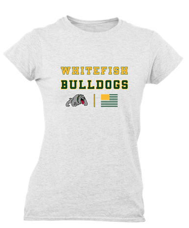 Whitefish Bulldogs Spirit Flag Women's Premium SS T-Shirt