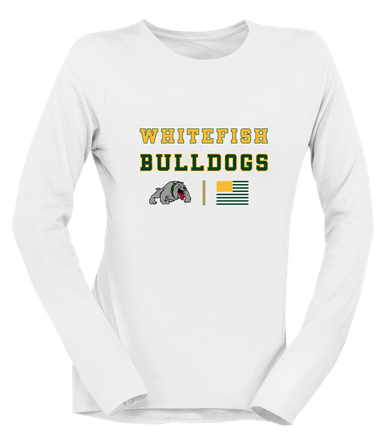 Whitefish Bulldogs Spirit Flag Women's LS T-Shirt