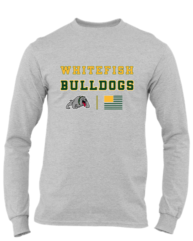 Whitefish Bulldogs Spirit Flag Men's LS T-Shirt