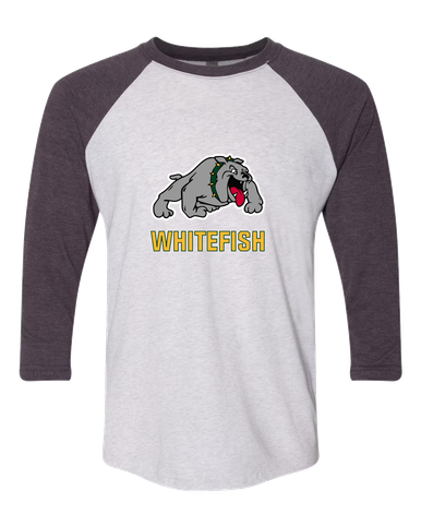 Whitefish Bulldogs Mascot #2 Women's Baseball T-Shirt