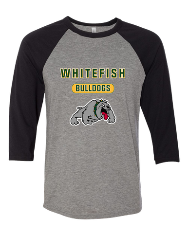 Whitefish Bulldogs Mascot #3 Women's Baseball T-Shirt