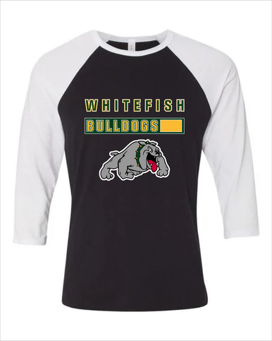 Whitefish Bulldogs Mascot #7 Men's Baseball T-Shirt