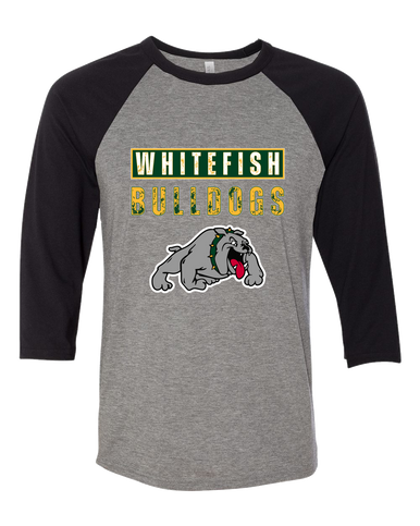 Whitefish Bulldogs Mascot #9 Men's Baseball T-Shirt