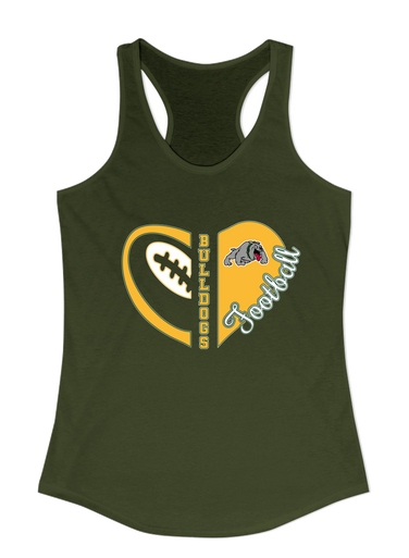 Whitefish Bulldogs Heart Football Women's Tank Top