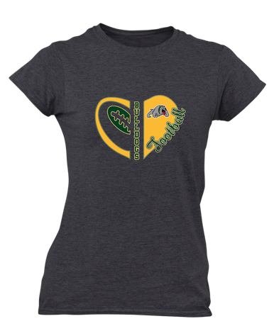 Whitefish Bulldogs Heart Football Women's Premium SS T-Shirt