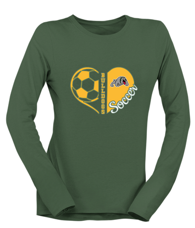 Whitefish Bulldogs Heart Soccer Women's LS T-Shirt