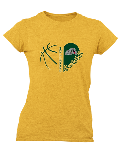 Whitefish Bulldogs Heart Basketball Women's SS T-Shirt