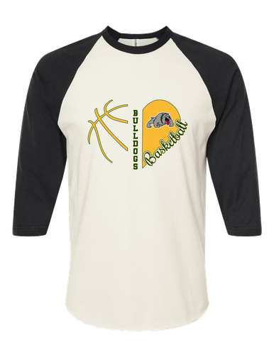 Whitefish Bulldogs Heart Basketball Women's Baseball T-Shirt