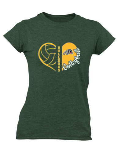 Whitefish Bulldogs Heart Volleyball Women's Premium SS T-Shirt