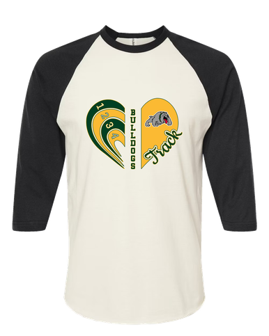 Whitefish Bulldogs Heart Track Women's Baseball T-Shirt