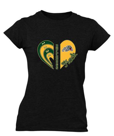 Whitefish Bulldogs Heart Track Women's Premium SS T-Shirt