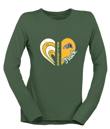 Whitefish Bulldogs Heart Track Women's Premium LS T-Shirt