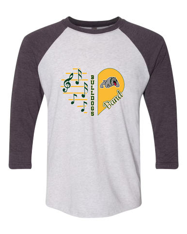 Whitefish Bulldogs Heart Band Women's Baseball T-Shirt