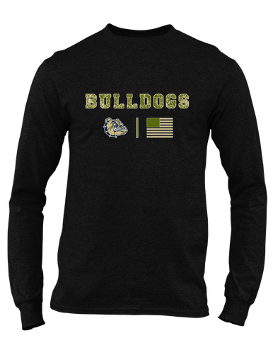Decatur Bulldogs Camo Flag Men's LS T-Shirt