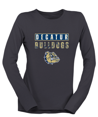Decatur Bulldogs Mascot #9 Women's LS T-Shirt