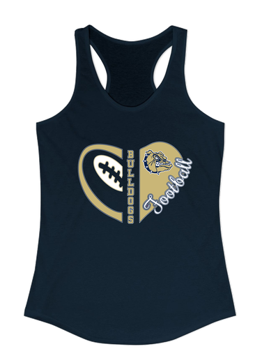 Decatur Bulldogs Heart Football Women's Tank Top