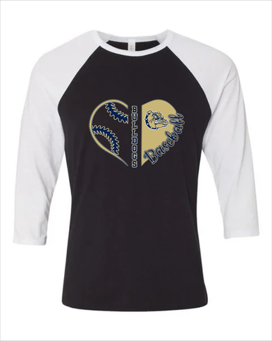 Decatur Bulldogs Heart Baseball Women's Baseball T-Shirt
