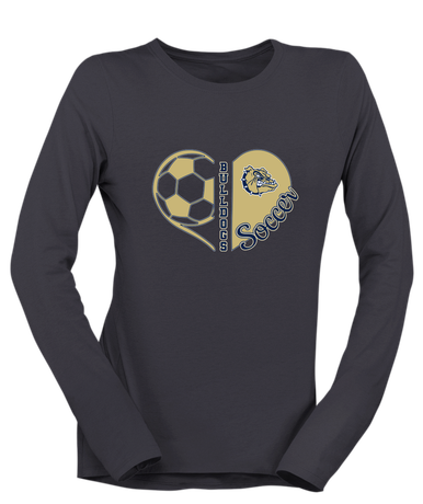 Decatur Bulldogs Heart Soccer Women's LS T-Shirt
