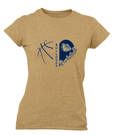 Decatur Bulldogs Heart Basketball Women's SS T-Shirt