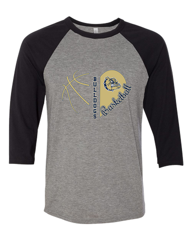 Decatur Bulldogs Heart Basketball Women's Baseball T-Shirt