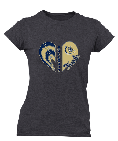 Decatur Bulldogs Heart Track Women's SS T-Shirt