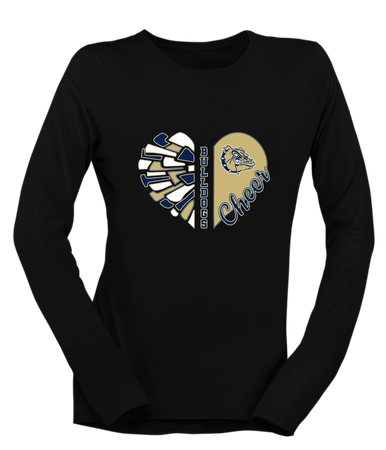 Decatur Bulldogs Heart Cheer Women's LS T-Shirt