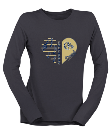 Decatur Bulldogs Heart Band Women's Premium LS T-Shirt