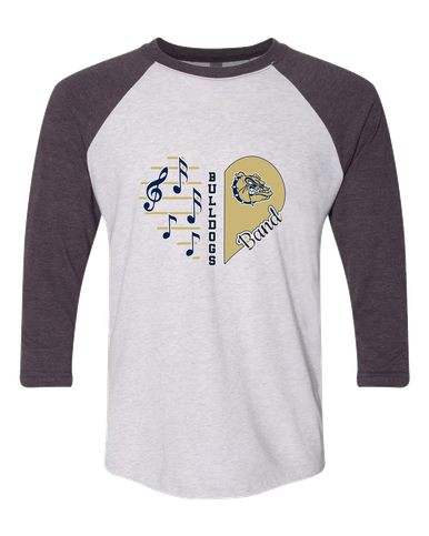 Decatur Bulldogs Heart Band Women's Baseball T-Shirt