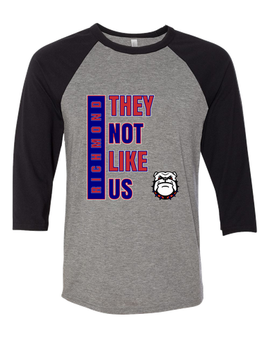 Richmond Bulldogs They Not Like Us #1 Women's Baseball T-Shirt