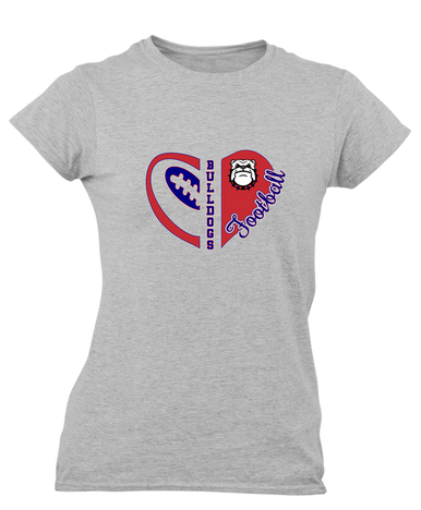 Richmond Bulldogs Heart Football Women's SS T-Shirt