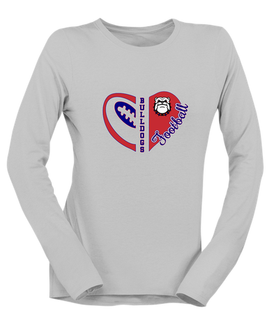 Richmond Bulldogs Heart Football Women's LS T-Shirt
