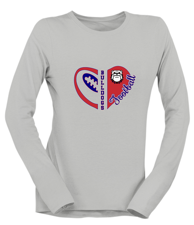 Richmond Bulldogs Heart Football Women's Premium LS T-Shirt