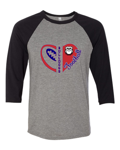 Richmond Bulldogs Heart Football Women's Baseball T-Shirt
