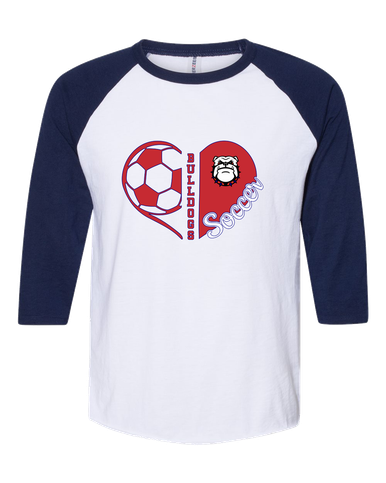 Richmond Bulldogs Heart Soccer Women's Baseball T-Shirt