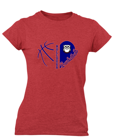Richmond Bulldogs Heart Basketball Women's SS T-Shirt