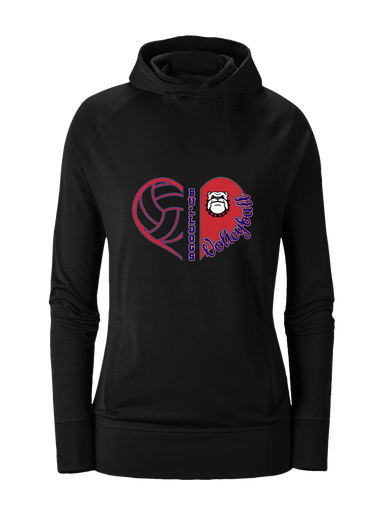 Richmond Bulldogs Heart Volleyball Women's Hoodie