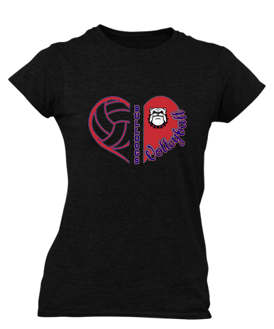 Richmond Bulldogs Heart Volleyball Women's SS T-Shirt