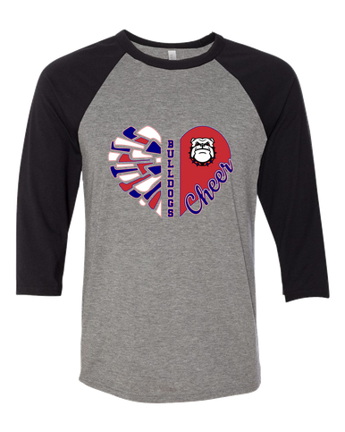Richmond Bulldogs Heart Cheer Women's Baseball T-Shirt