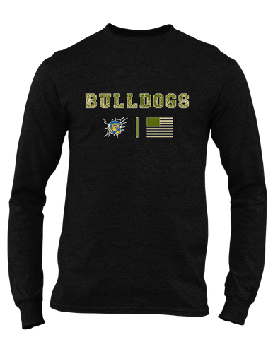 Kingman Bulldogs Camo Flag Men's LS T-Shirt