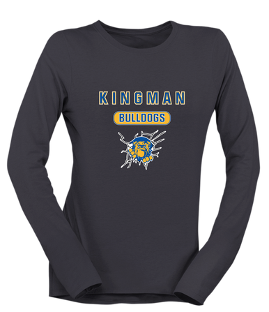 Kingman Bulldogs Mascot #3 Women's Premium LS T-Shirt